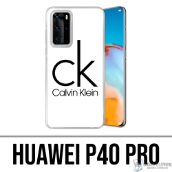 Coque Huawei P40 Pro - Calvin Klein Logo Blanc