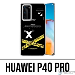 Custodia Huawei P40 Pro - Righe incrociate bianco sporco