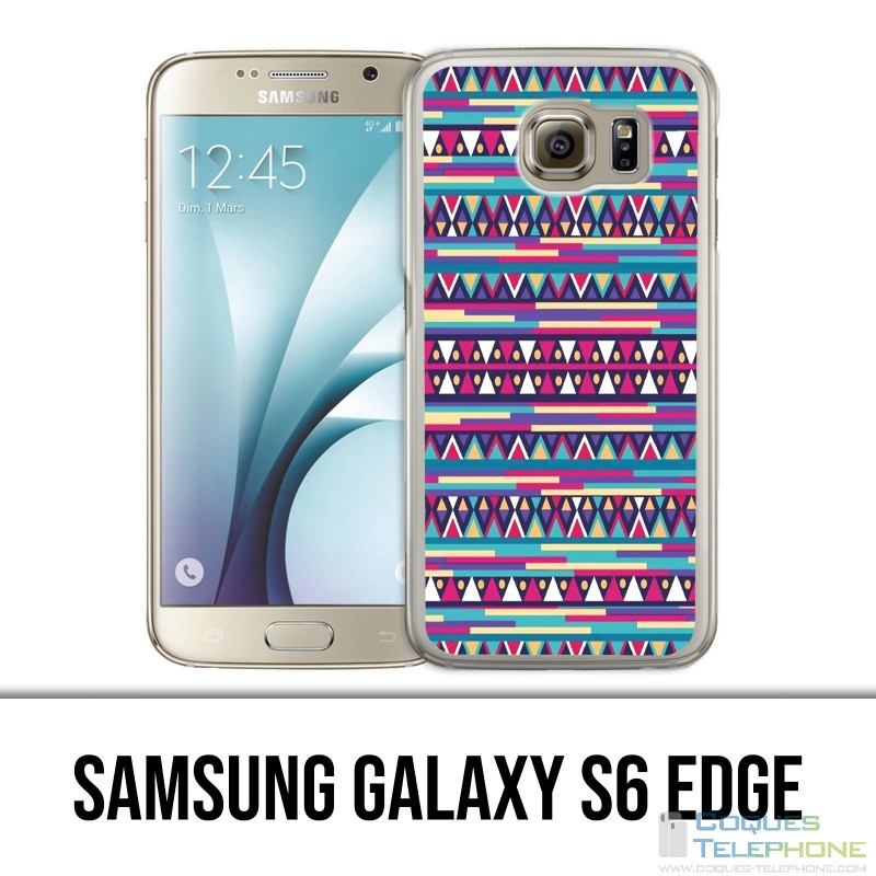Samsung Galaxy S6 edge case - Pink Azteque