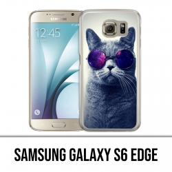 Coque Samsung Galaxy S6 EDGE - Chat Lunettes Galaxie
