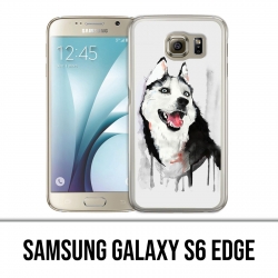 Coque Samsung Galaxy S6 EDGE - Chien Husky Splash