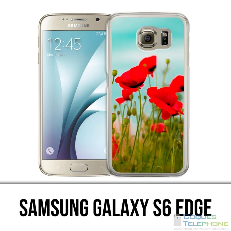 Custodia edge Samsung Galaxy S6 - papaveri 2