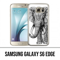 Coque Samsung Galaxy S6 EDGE - Eléphant Aztèque Noir Et Blanc
