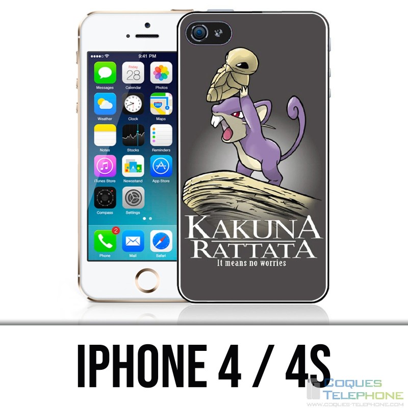 Coque iPhone 4 / 4S - Hakuna Rattata Pokémon Roi Lion