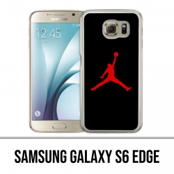 Custodia per Samsung Galaxy S6 Edge - Jordan Basketball Logo nera