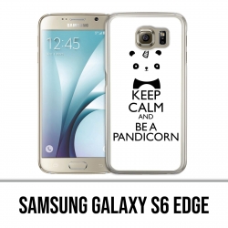 Custodia per Samsung Galaxy S6 Edge - Mantieni la calma Pandicorn Panda Unicorn