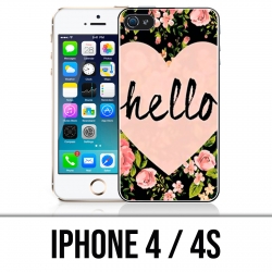 Coque iPhone 4 / 4S - Hello Coeur Rose