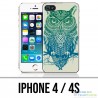 Coque iPhone 4 / 4S - Hibou Abstrait