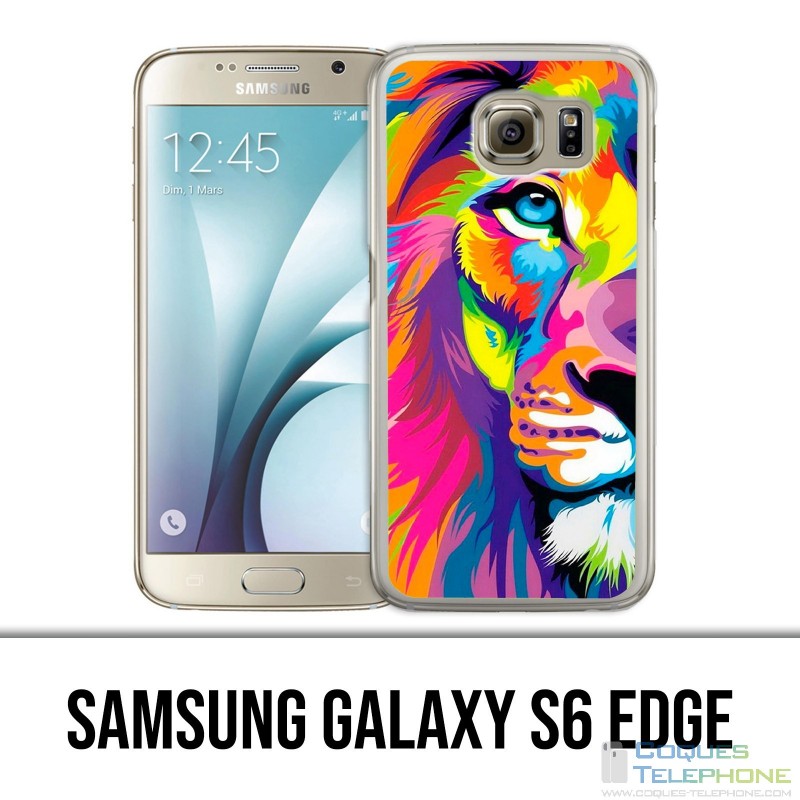 Samsung Galaxy S6 Edge Hülle - Mehrfarbiger Löwe