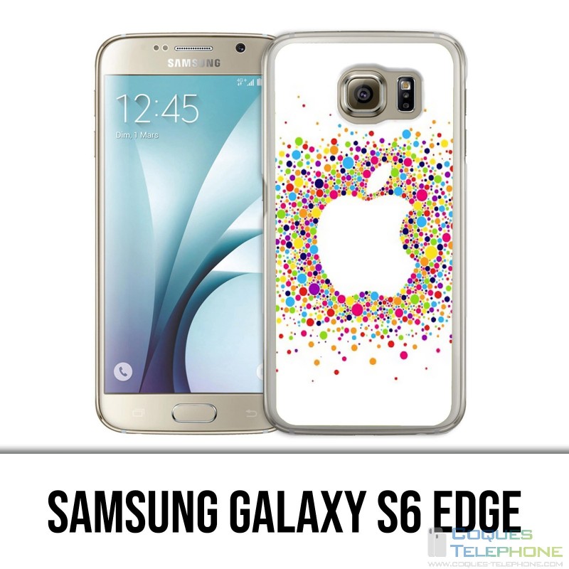 Custodia edge Samsung Galaxy S6 - Logo Apple multicolore