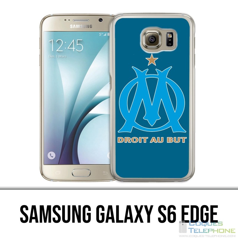 Custodia bordo Samsung Galaxy S6 - Logo Om Marsiglia Sfondo blu grande