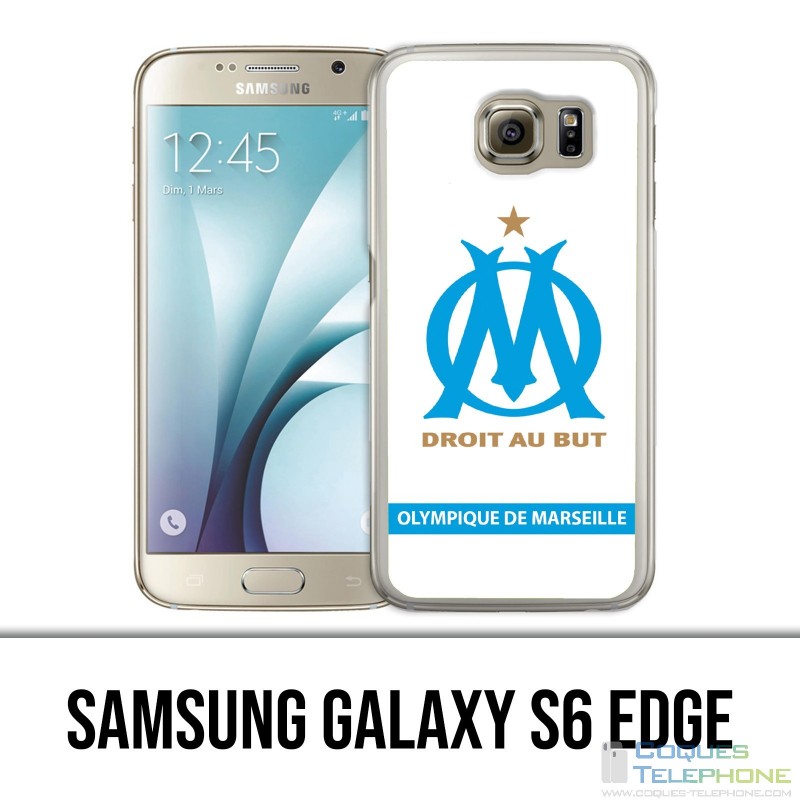 Custodia edge Samsung Galaxy S6 - Logo Om Marseille Blanc