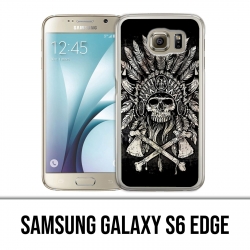 Samsung Galaxy S6 Edge Hülle - Skull Head Feathers