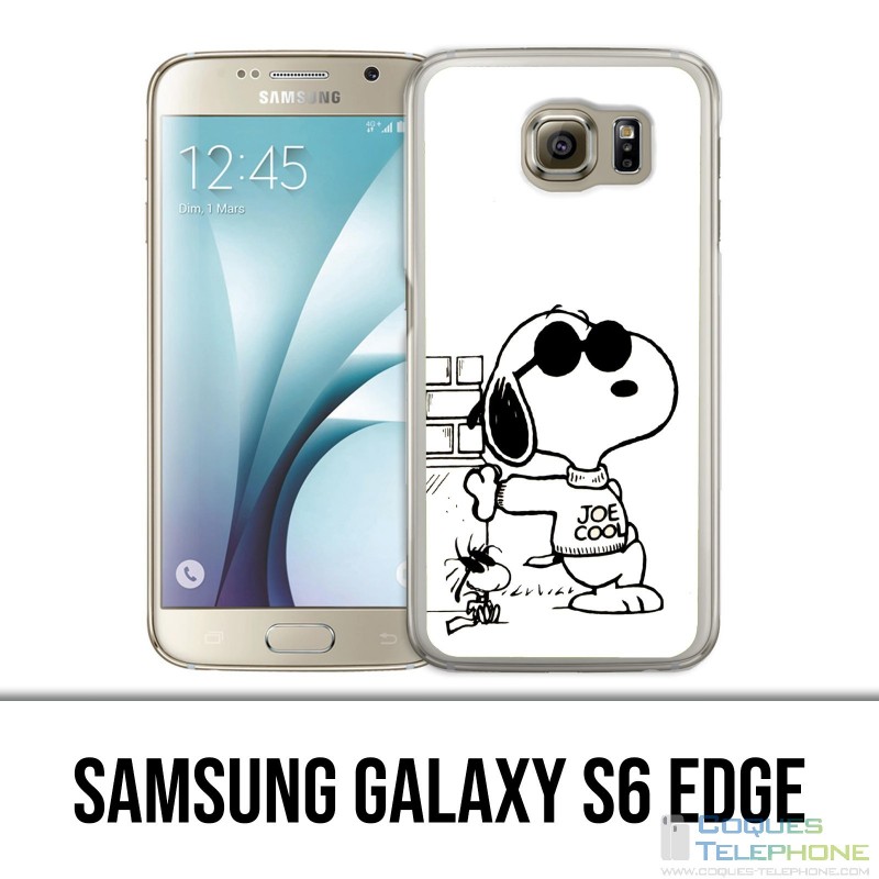 Coque Samsung Galaxy S6 EDGE - Snoopy Noir Blanc