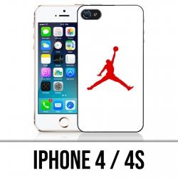 Coque iPhone 4 / 4S - Jordan Basketball Logo Blanc