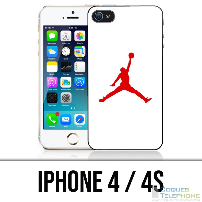 Custodia per iPhone 4 / 4S - Jordan Basketball Logo bianca