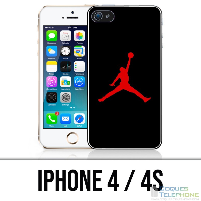 Coque iPhone 4 / 4S - Jordan Basketball Logo Noir