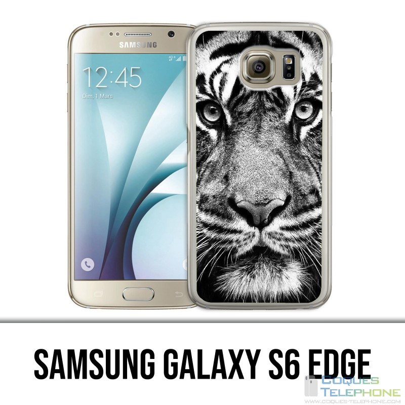 Coque Samsung Galaxy S6 EDGE - Tigre Noir Et Blanc