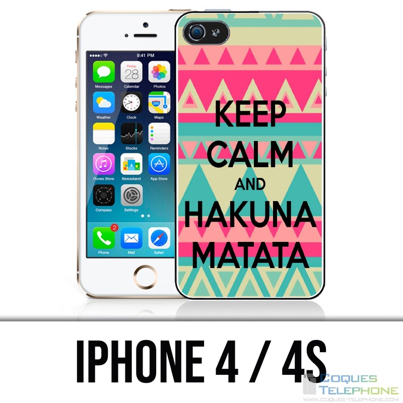 Custodia per iPhone 4 / 4S - Mantieni la calma Hakuna Mattata
