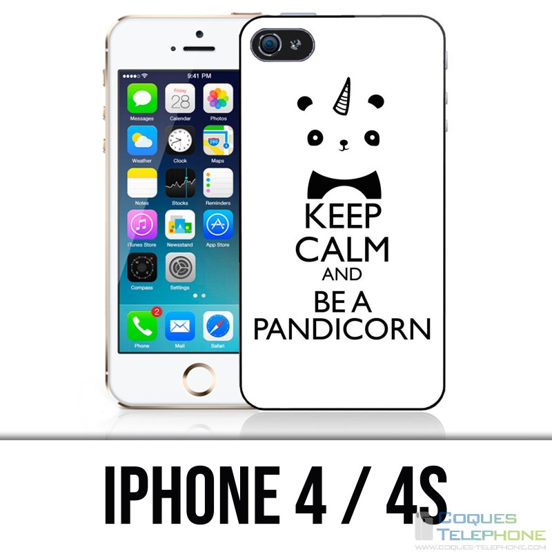 Coque iPhone 4 / 4S - Keep Calm Pandicorn Panda Licorne