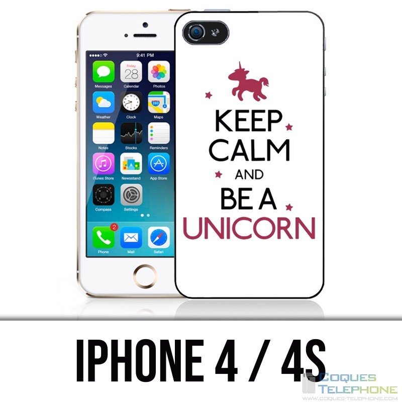 IPhone 4 / 4S Fall - behalten Sie ruhiges Einhorn-Einhorn