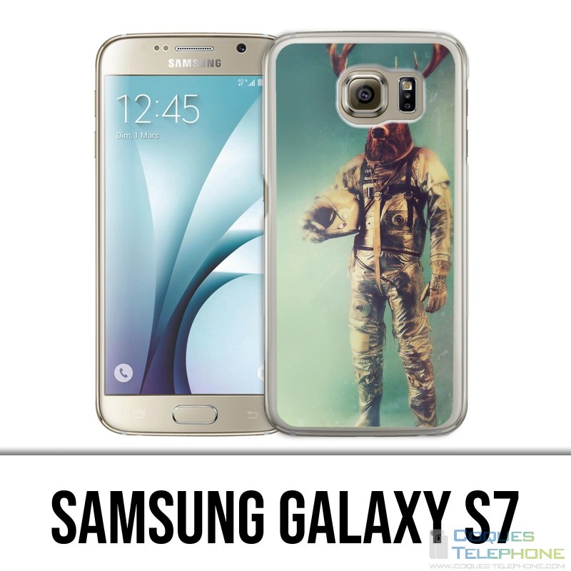 Samsung Galaxy S7 Hülle - Tierastronauten-Rotwild