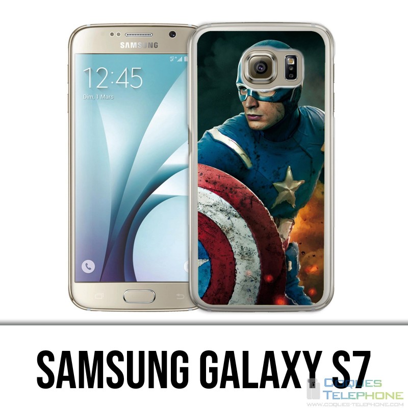 Carcasa Samsung Galaxy S7 - Captain America Comics Avengers