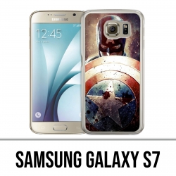 Carcasa Samsung Galaxy S7 - Captain America Grunge Avengers