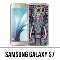 Coque Samsung Galaxy S7 - Eléphant Aztèque Coloré