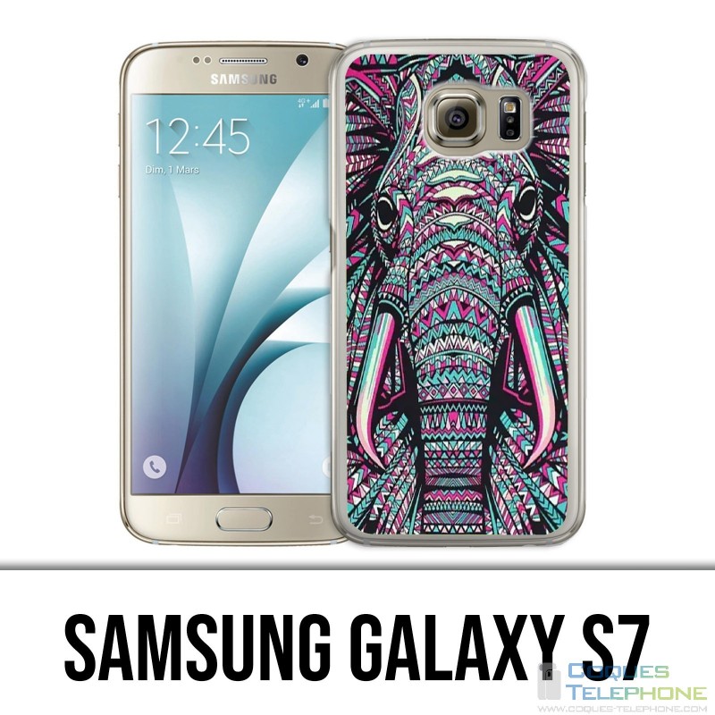 Samsung Galaxy S7 case - Colorful Aztec Elephant