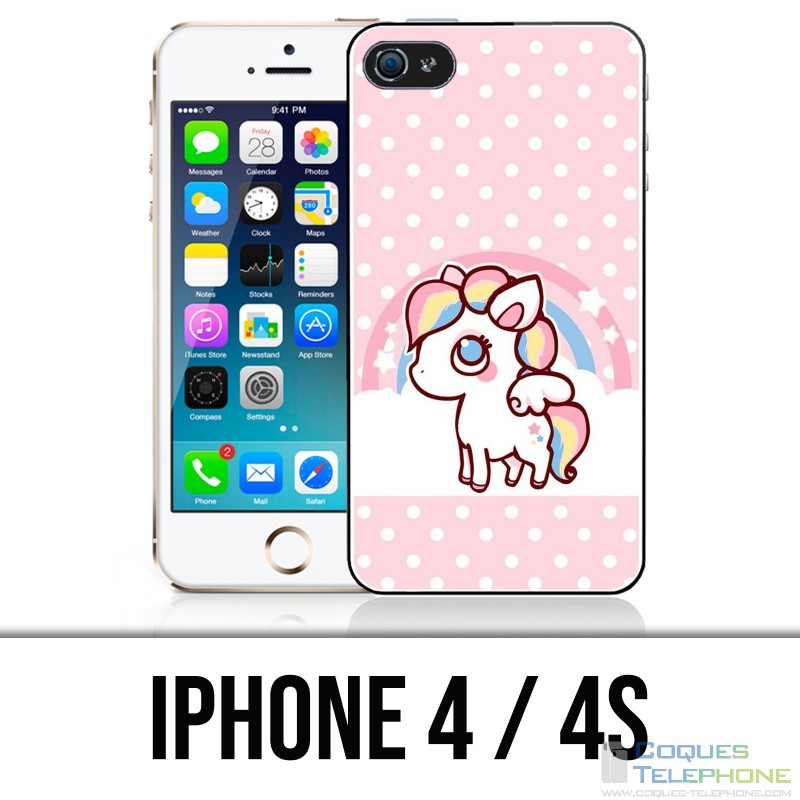 Custodia per iPhone 4 / 4S - Unicorno Kawaii