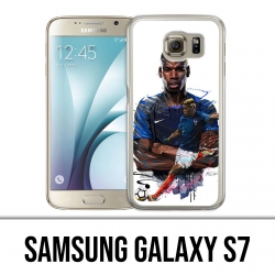 Samsung Galaxy S7 Hülle - Fußball Frankreich Pogba Zeichnung