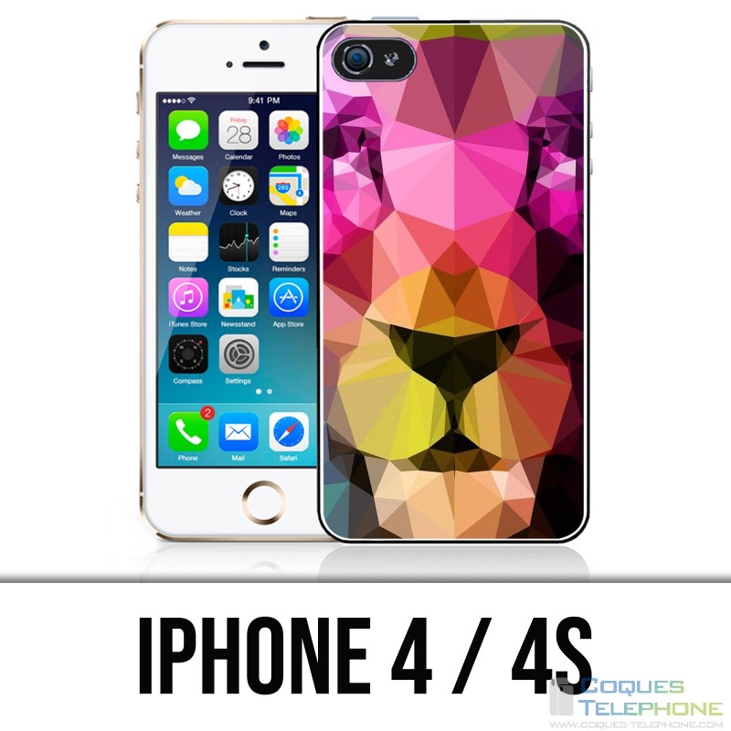 Coque iPhone 4 / 4S - Lion Geometrique
