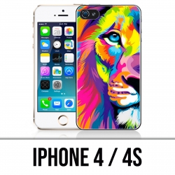 Coque iPhone 4 / 4S - Lion Multicolore