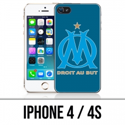 Custodia per iPhone 4 / 4S - Logo Om Marsiglia Grande sfondo blu
