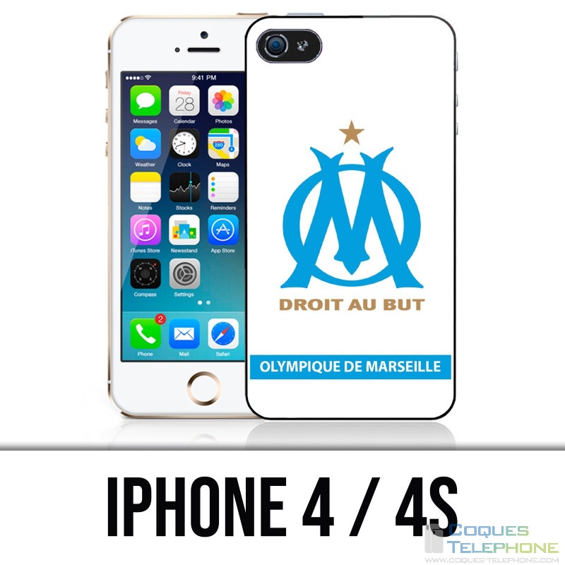 Custodia per iPhone 4 / 4S - Logo Om Marseille Blanc