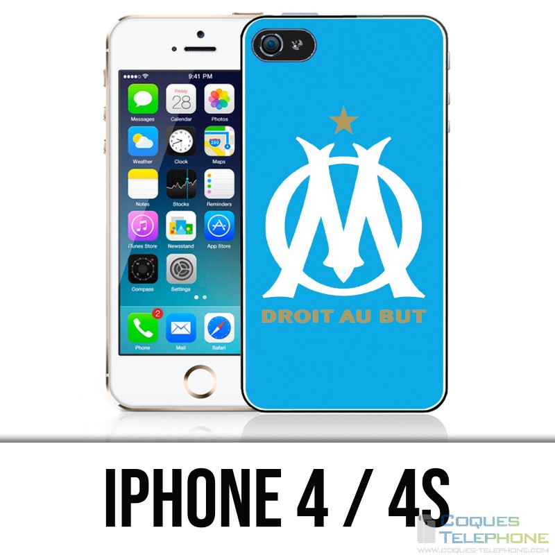 Coque iPhone 4 / 4S - Logo Om Marseille Bleu