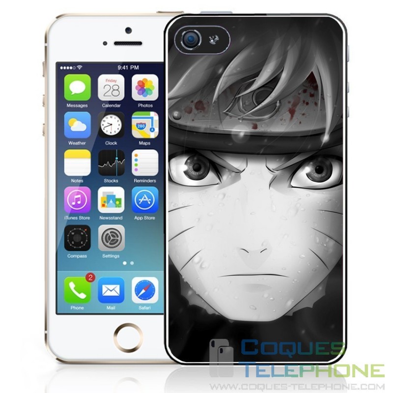 Coque téléphone Naruto - Visage Noir&Blanc
