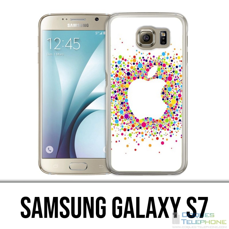 Coque Samsung Galaxy S7  - Logo Apple Multicolore