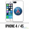 Custodia per iPhone 4 / 4S - Logo Psg sfondo bianco