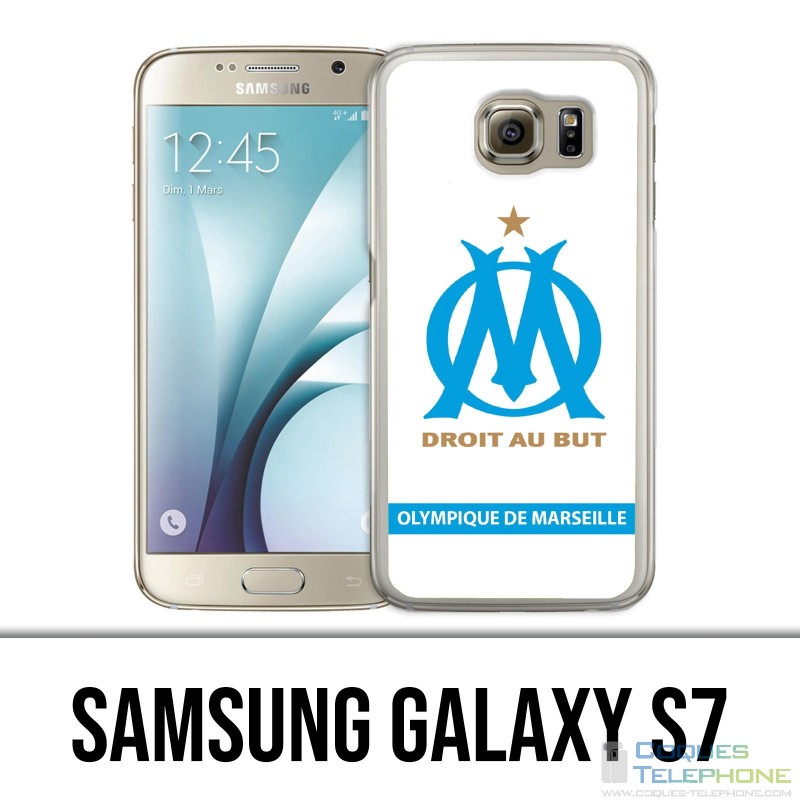 Coque Samsung Galaxy S7  - Logo Om Marseille Blanc