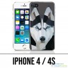 Coque iPhone 4 / 4S - Loup Husky Origami