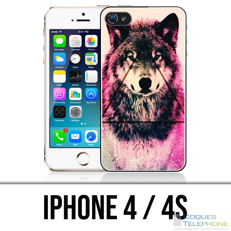 IPhone 4 / 4S Case - Triangle Wolf