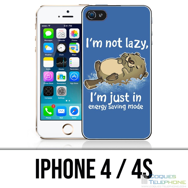 IPhone 4 / 4S case - Loutre Not Lazy