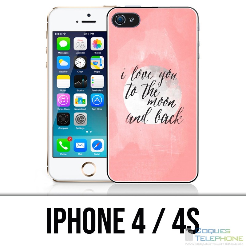 Coque iPhone 4 / 4S - Love Message Moon Back