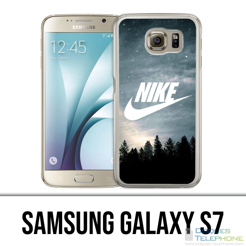 Samsung Galaxy S7 Hülle - Nike Logo Wood