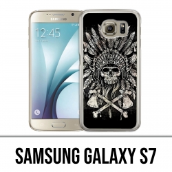 Samsung Galaxy S7 Case - Skull Head Feathers