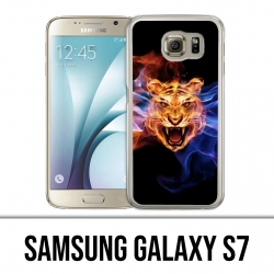 Samsung Galaxy S7 Hülle - Tiger Flames