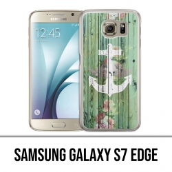 Custodia edge Samsung Galaxy S7 - Ancora marina in legno