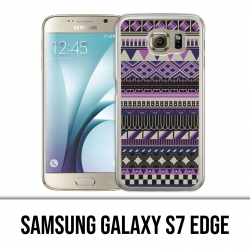 Samsung Galaxy S7 Edge Hülle - Purple Azteque